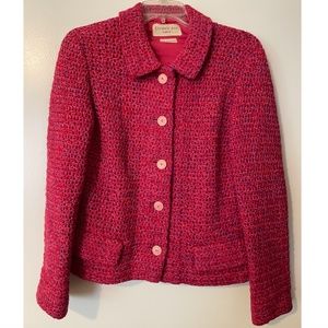Christele Ann Paris Vintage Knit Cropped Jacket - Pink/Purple - M/L